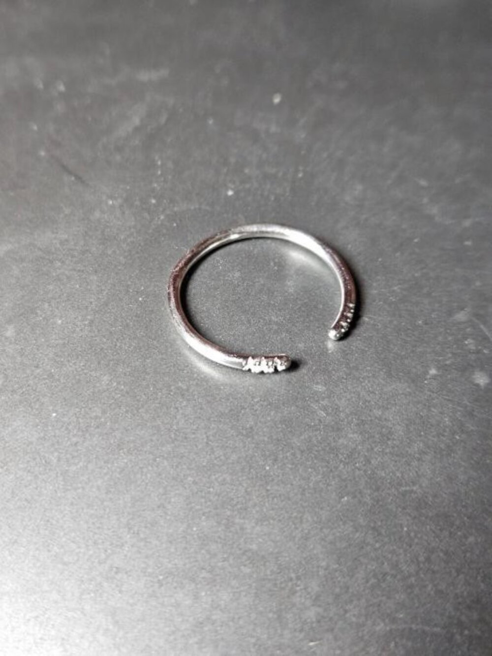 Silver Open Slim Stackable Ring - Picture 5 of 8